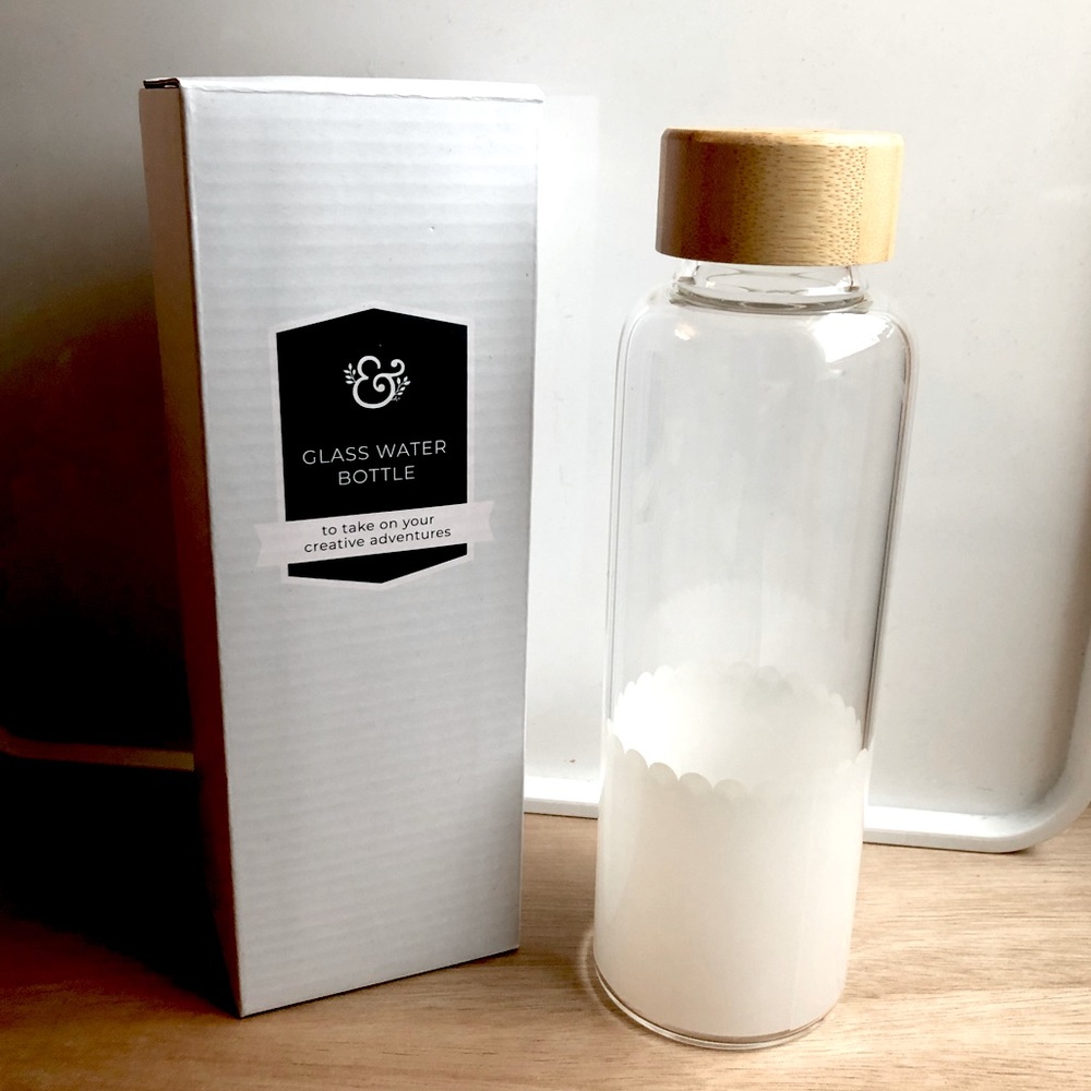 NEW Glass Water Bottle (NIB)